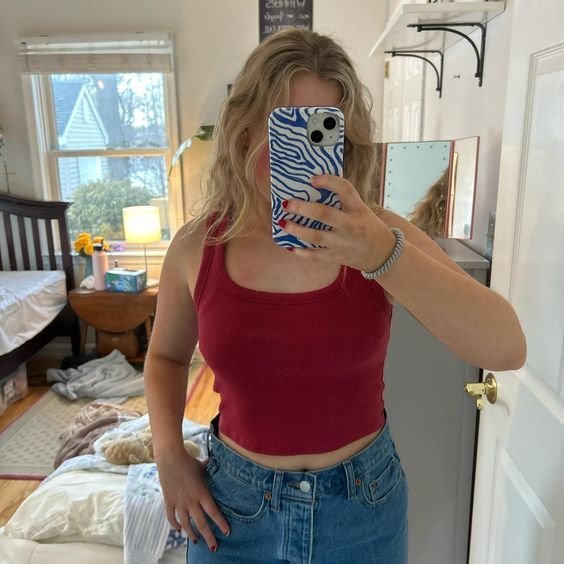 Camiseta sin mangas roja PacSun