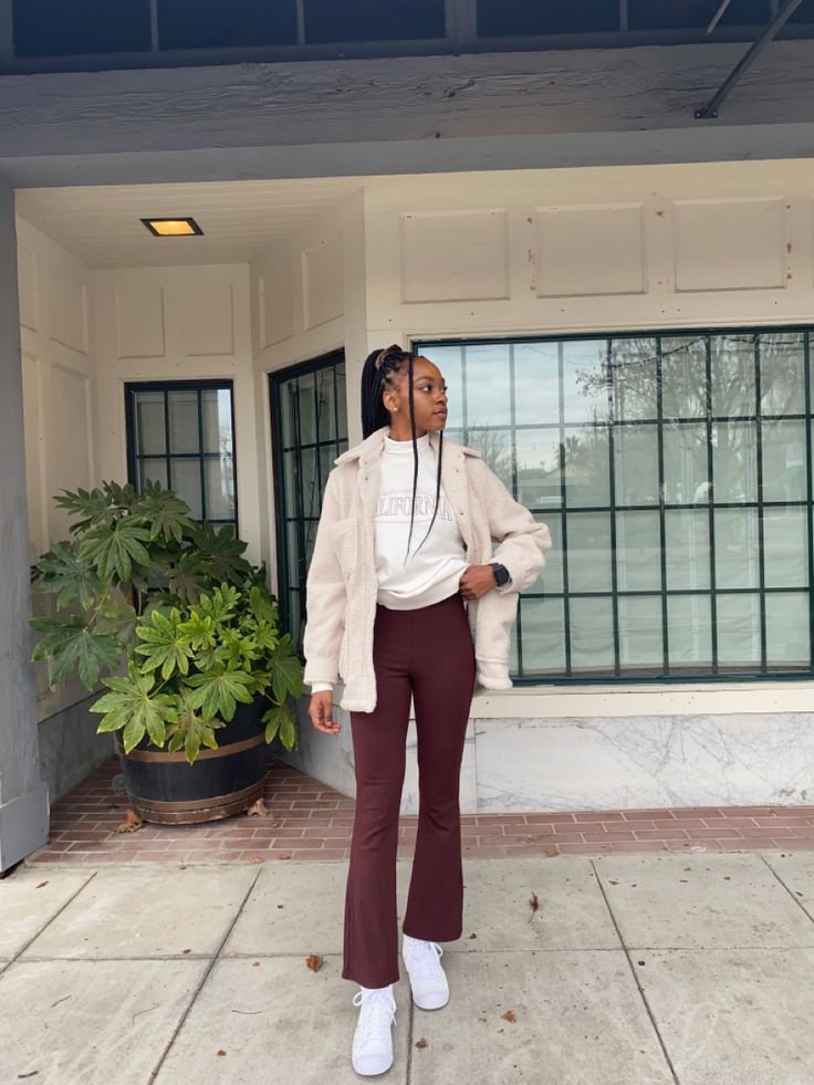 Graça Grace - conjunto de leggings flare marrom