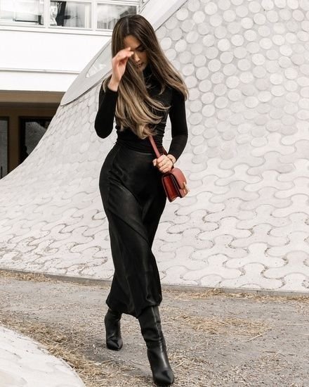 30 ideias de saia de cetim preta | looks da moda, saia de cetim preta, looks 30 ideias de saia de cetim preta | roupas da moda, saia de cetim preta, roupas - roupa de saia preta inverno