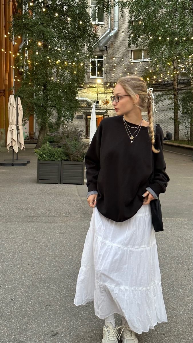 conjunto de saia branca - conjunto de saia longa de inverno