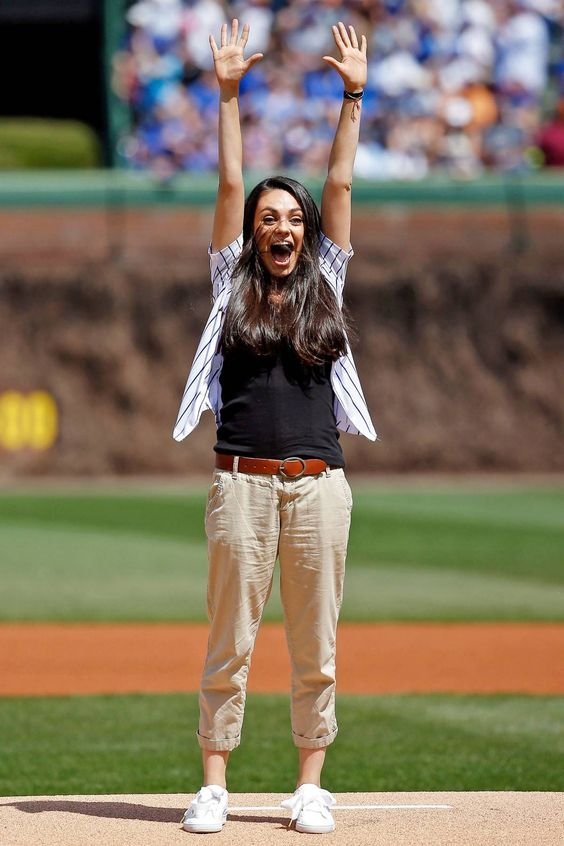 Roupas de celebridades para jogos de beisebol