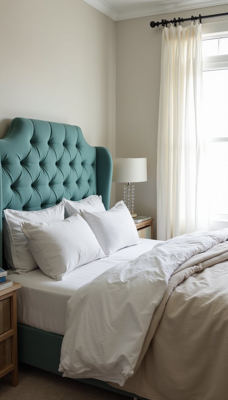 DIY upholstered headboard with button tufting