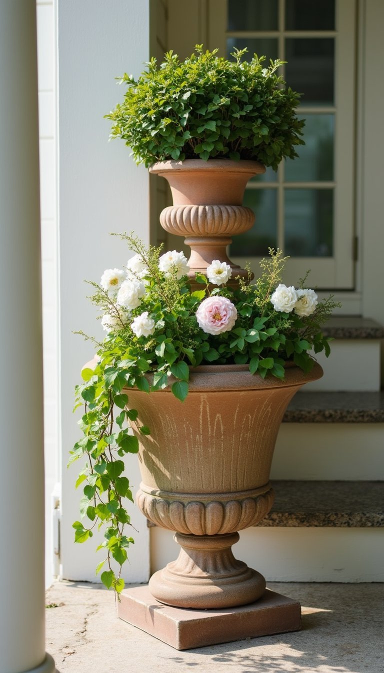 Layered planters for height and interest