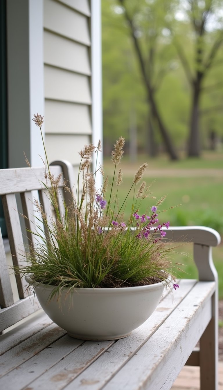Mini meadow: wildflowers in shallow bowls