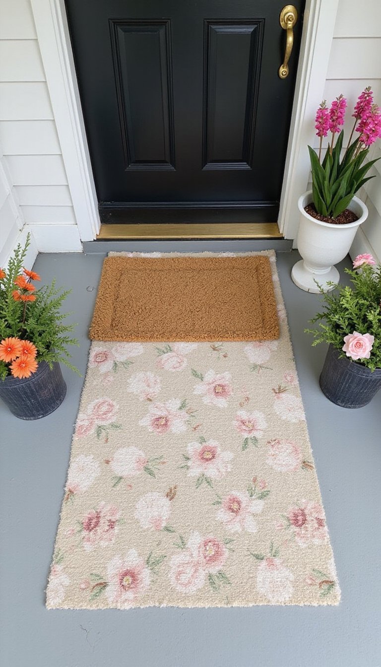Welcoming entry with a seasonal doormat