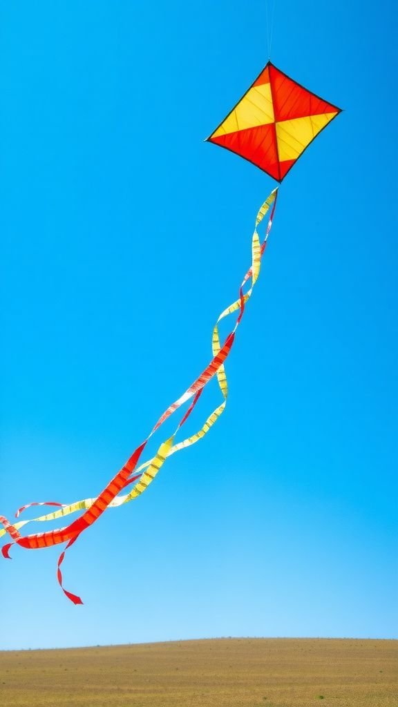 Bright kite tails that flutter through summer skies