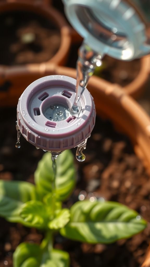 Rustic watering funnel for plant care routines
