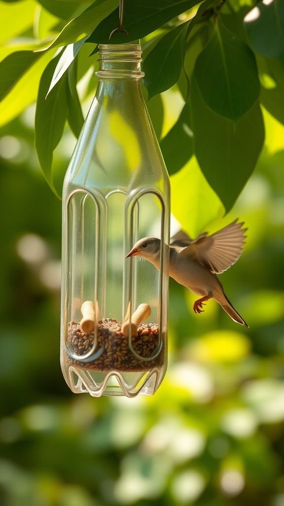 Simple bird feeder from a plastic bottle — will birds come?