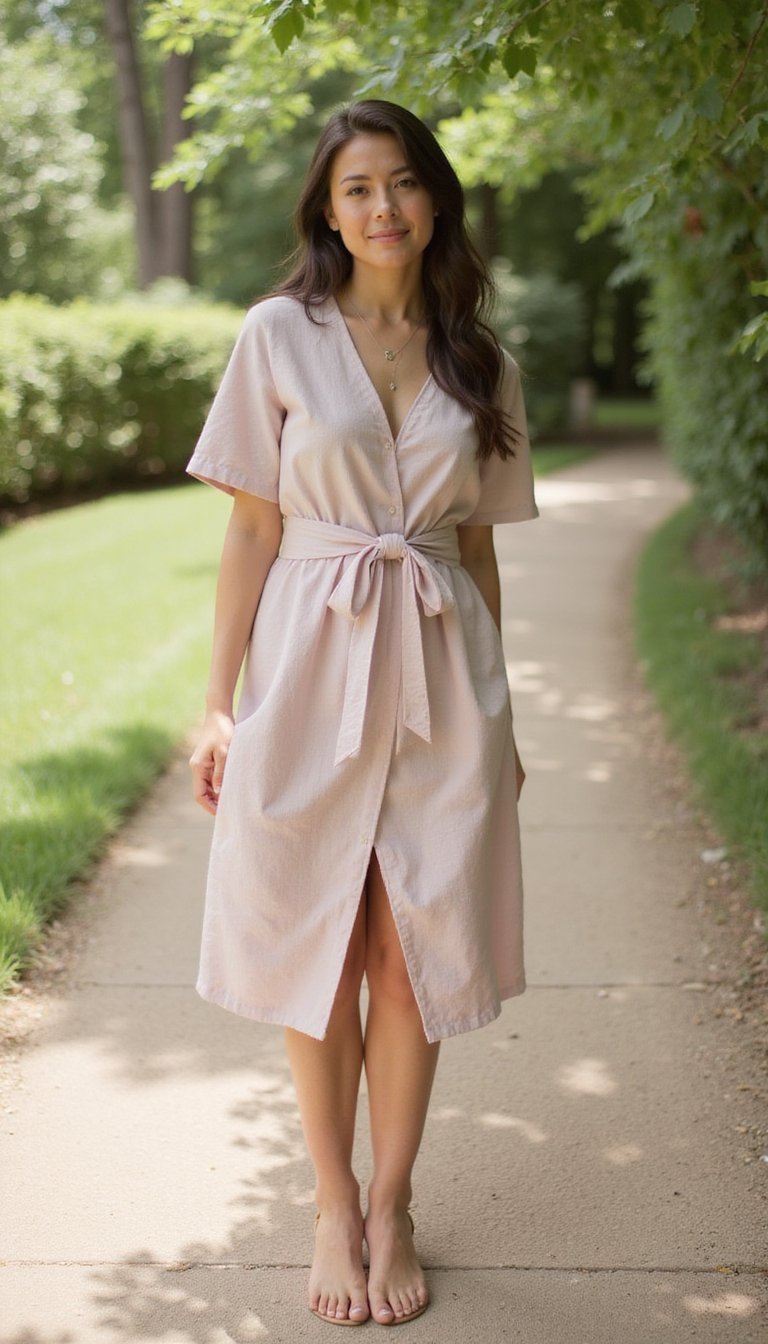 Pastel Linen Wrap Dress