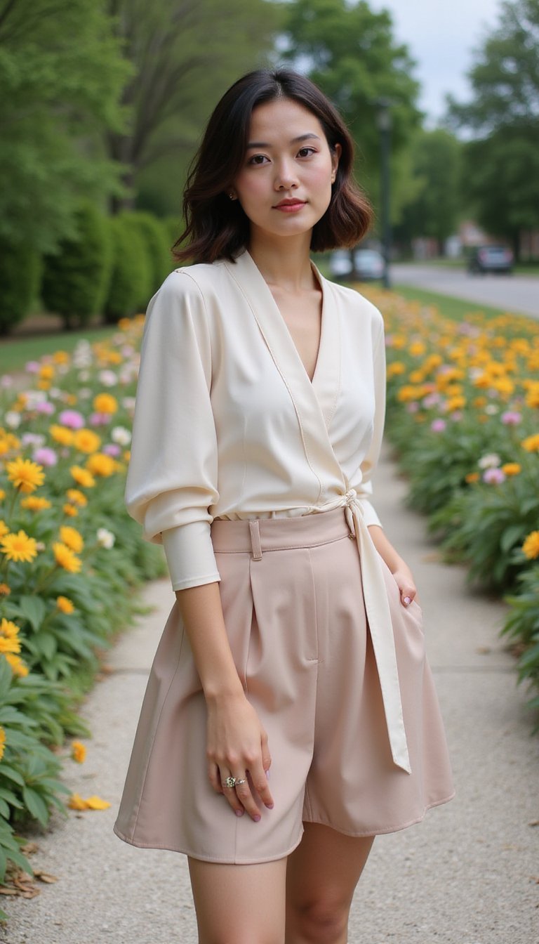 Wrap Top with A-Line Skirt