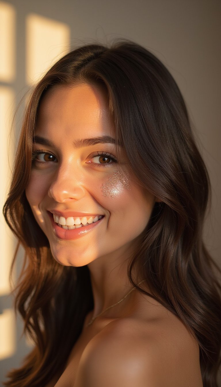 Sparkly Hair Gel Accents On Parting