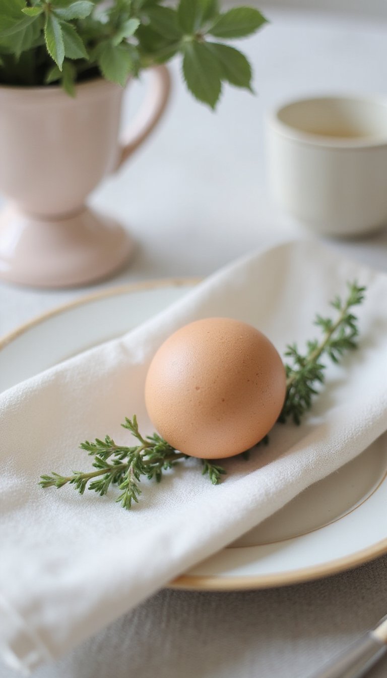 Napkin egg fold as a place-setting accent