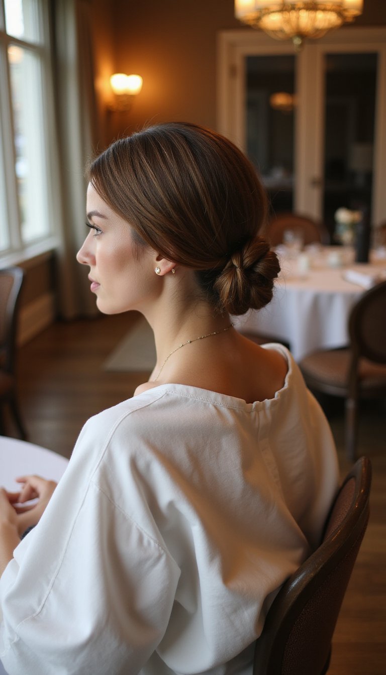 Braided Low Bun For Sleek Evenings