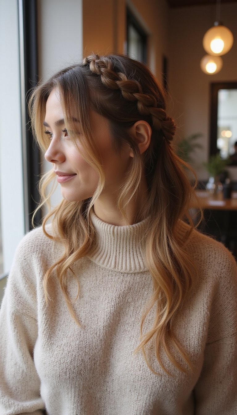Waterfall Braid Cascading Into Loose Ponytail