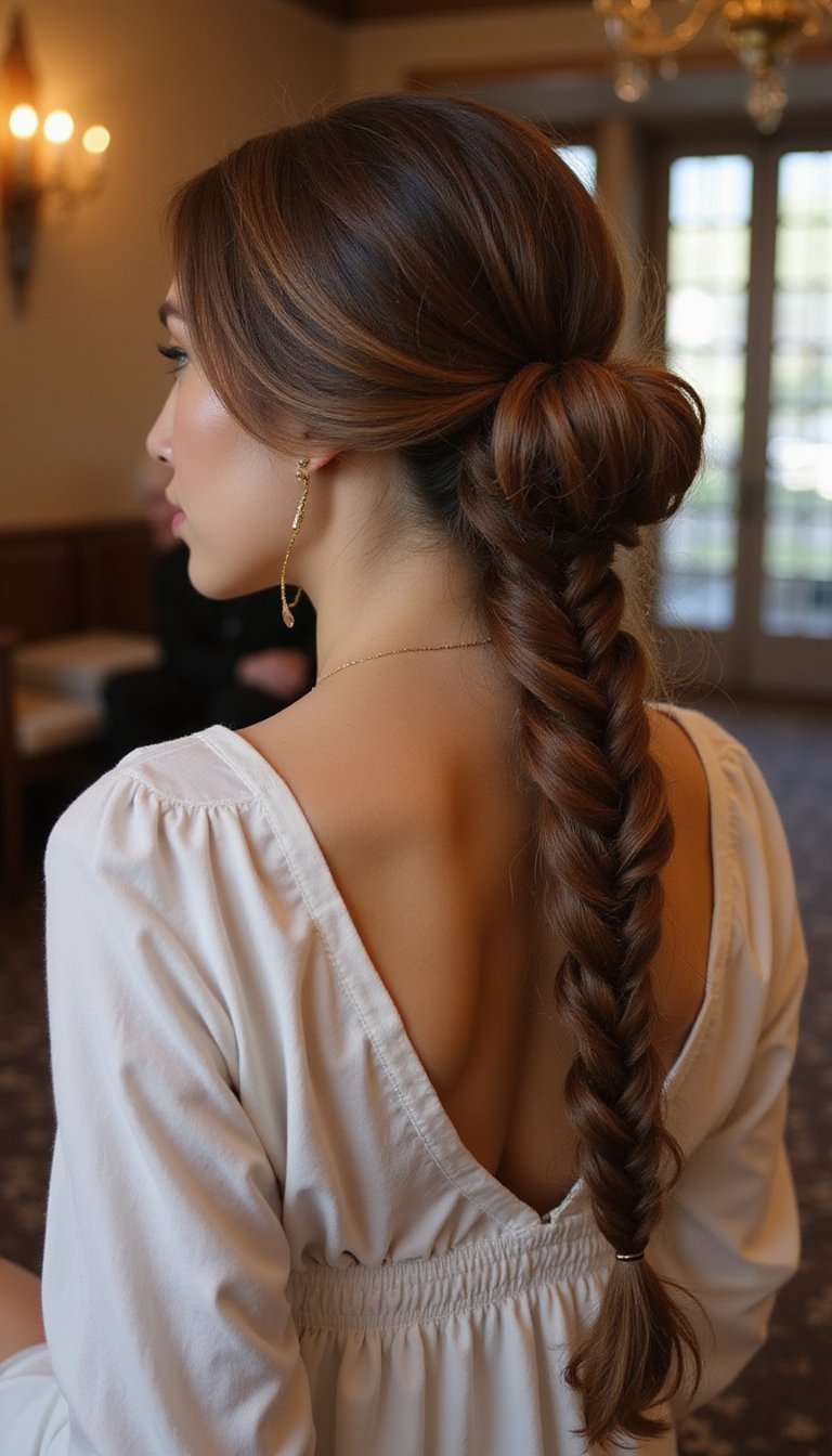 Waterfall Into Braided Bun For Special Days