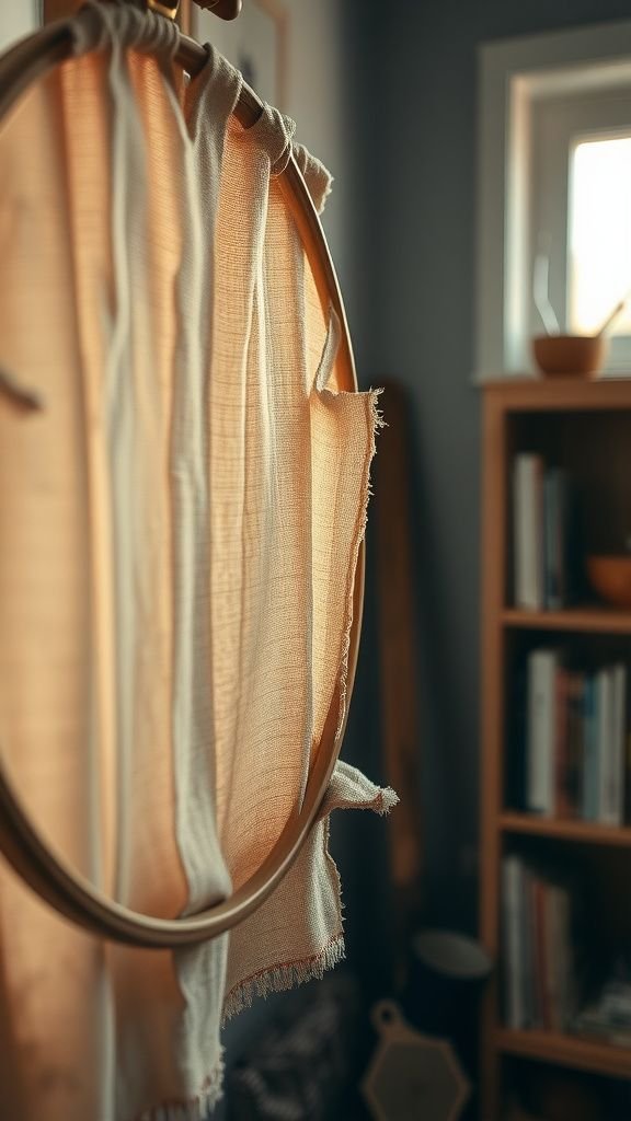 Rustic fabric stretch for cozy wall corners