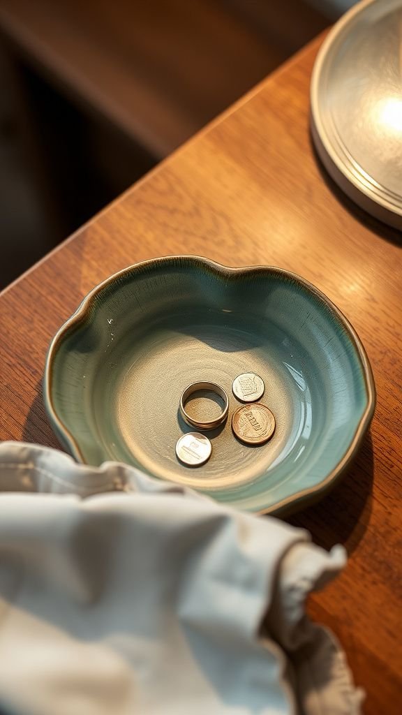 Clay trinket dish with thumbprint character