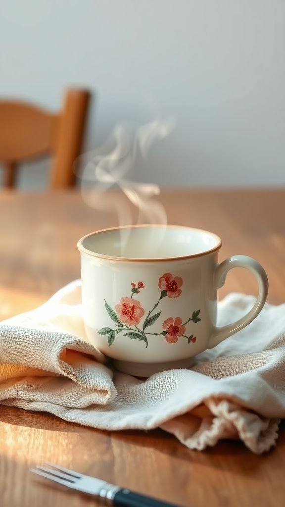 Hand-painted ceramic mug that feels like a hug