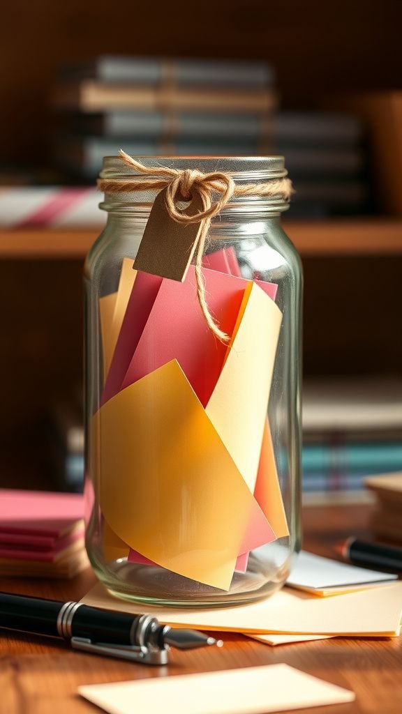 Mini memory jar to hold tiny notes of love