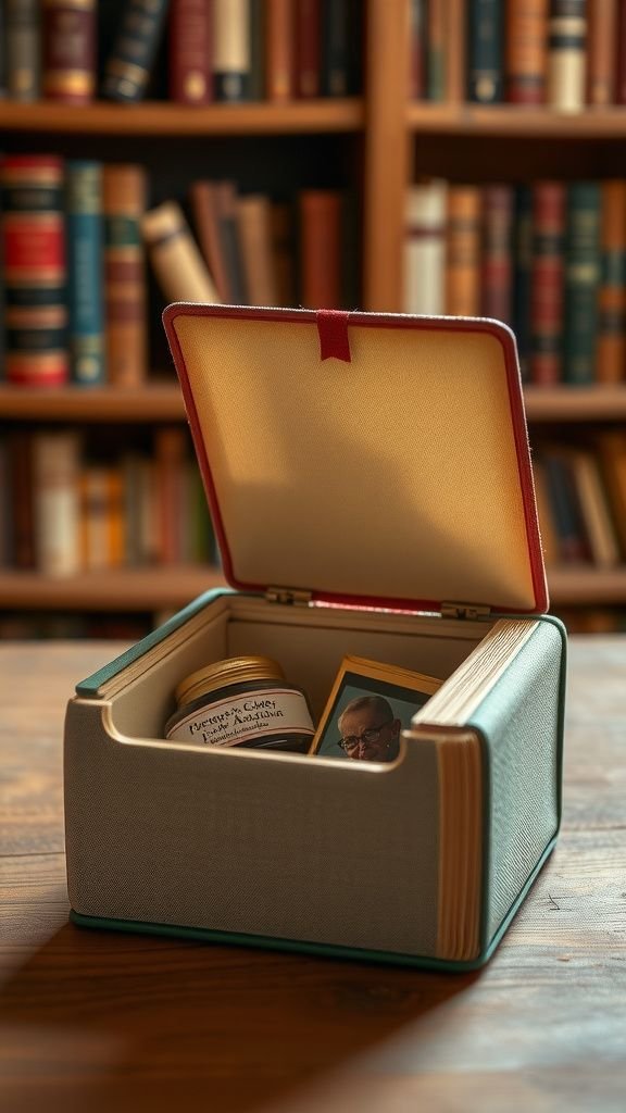 Upcycled book turned into a secret keepsake box