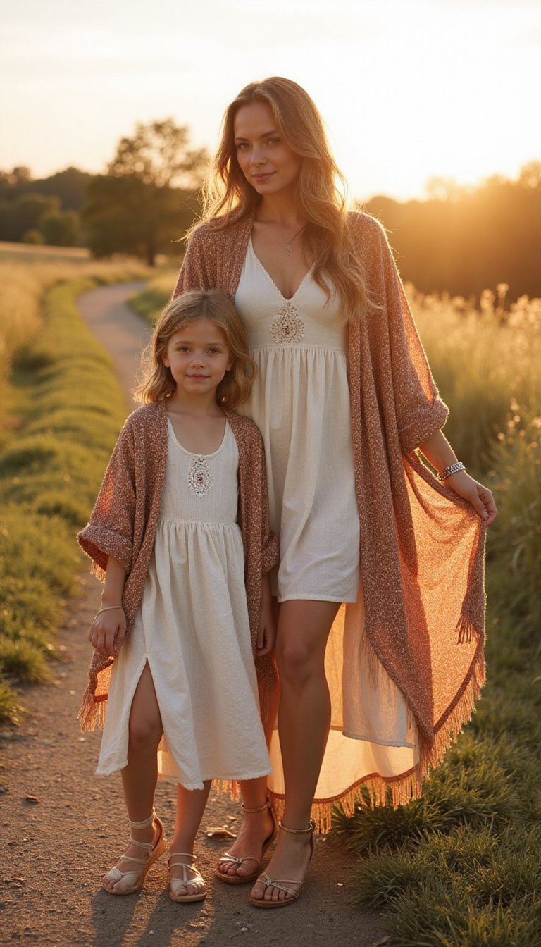 Boho Kimono and Dress Pair