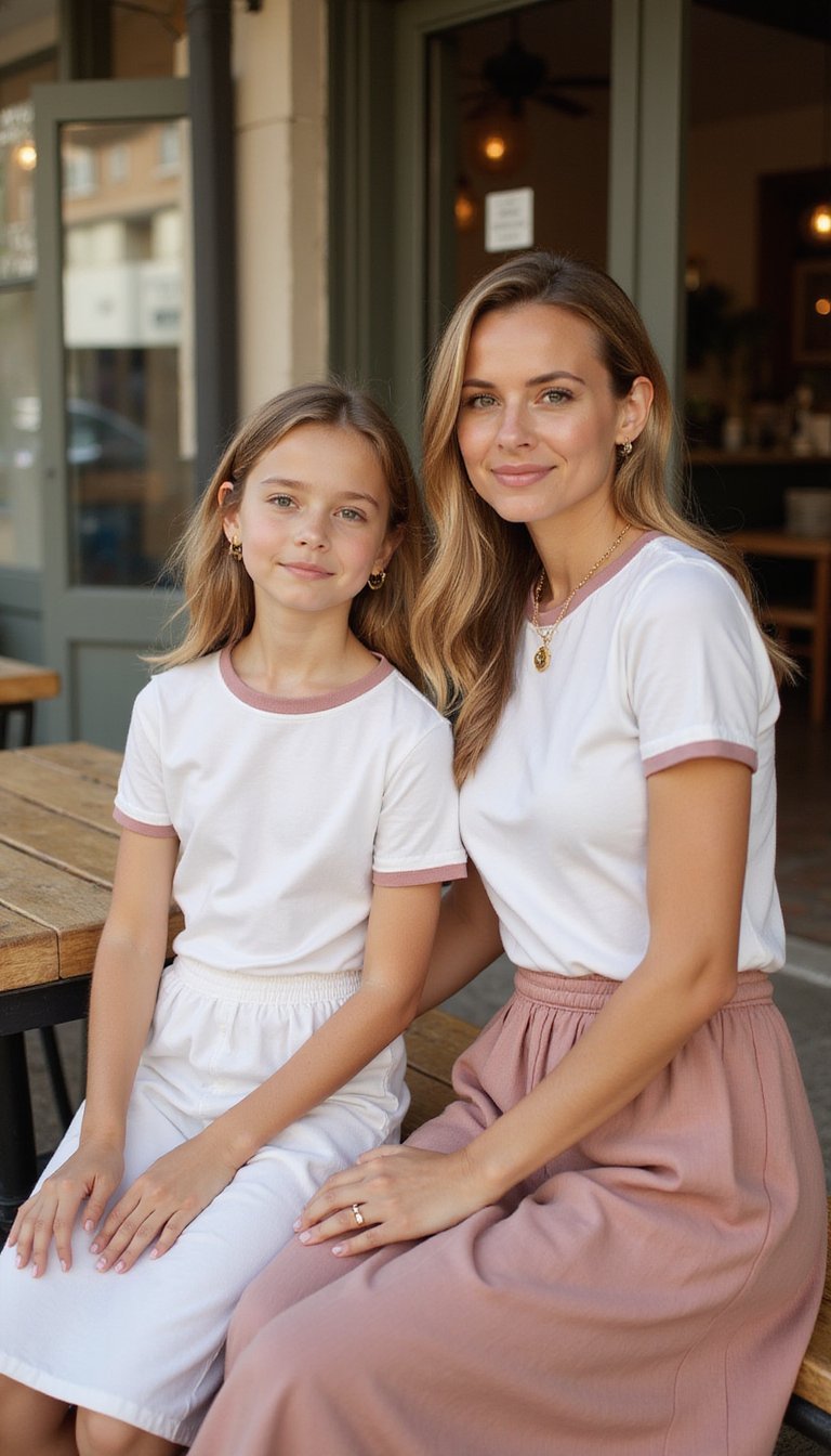 Coordinated Tee and Skirt Combo