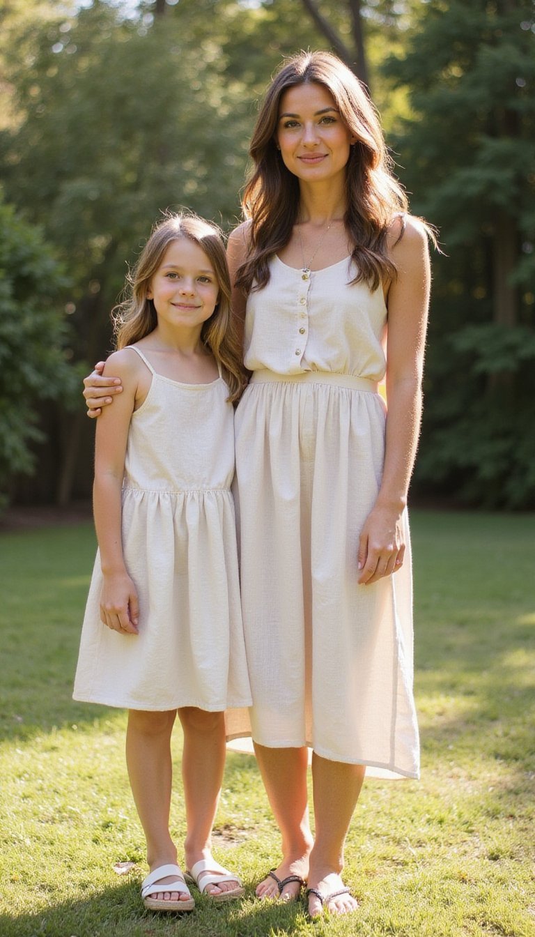Linen Mother-Daughter Sundress Set