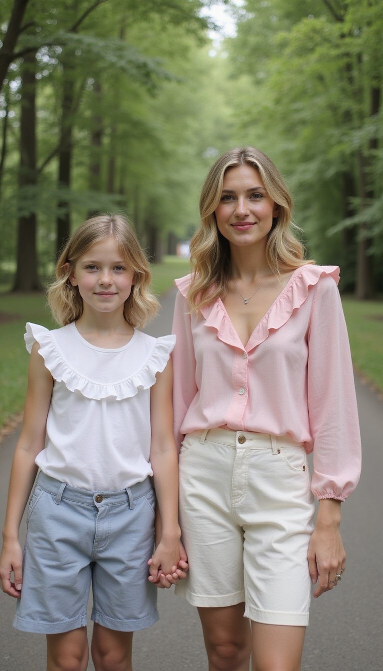 Ruffled Blouse and Shorts Combo