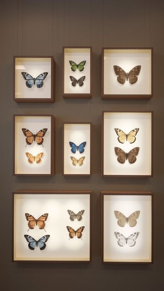 Butterfly silhouettes in layered vellum frames