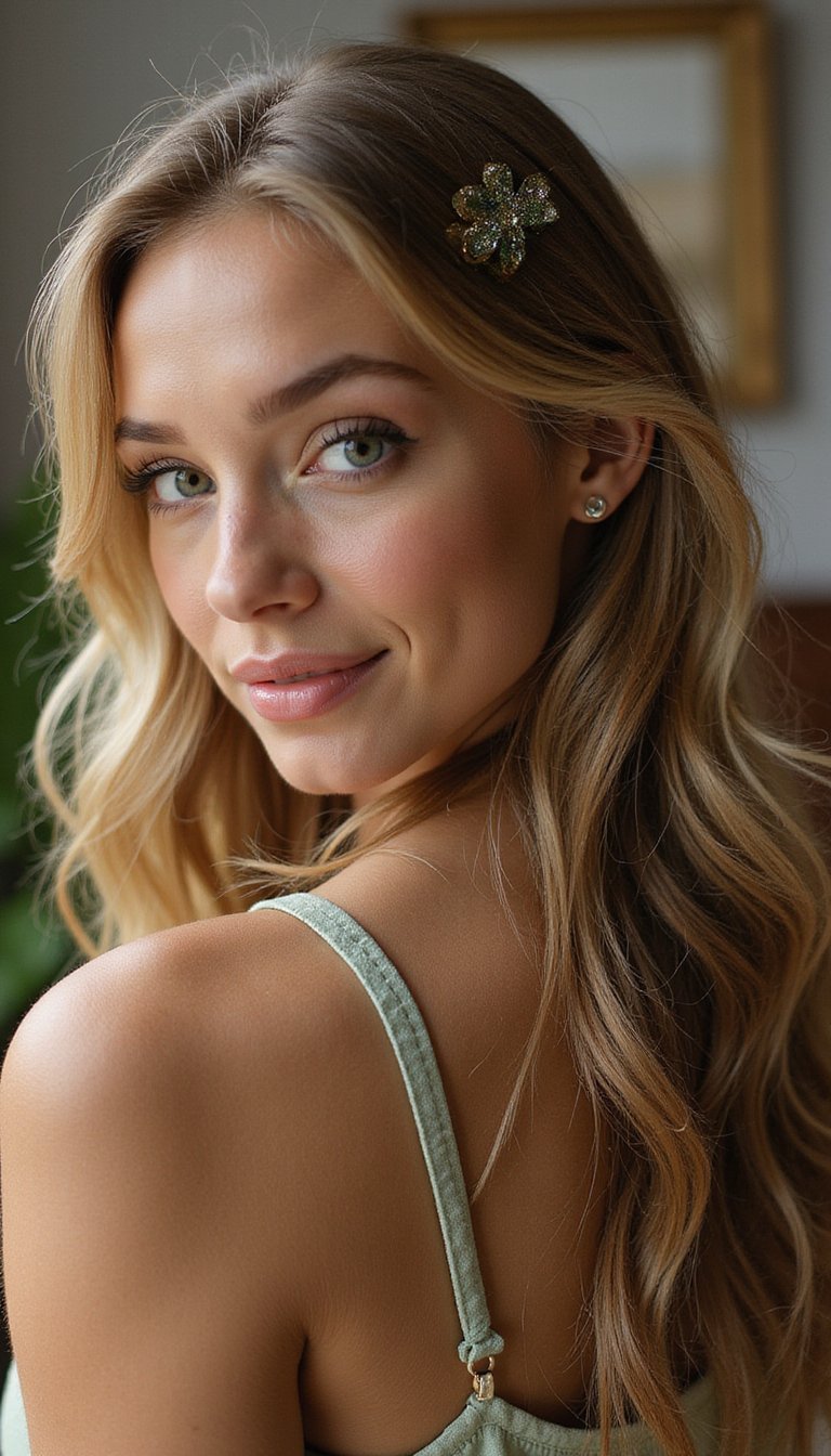 Half-Up Shamrock Twist With Sparkle Clips