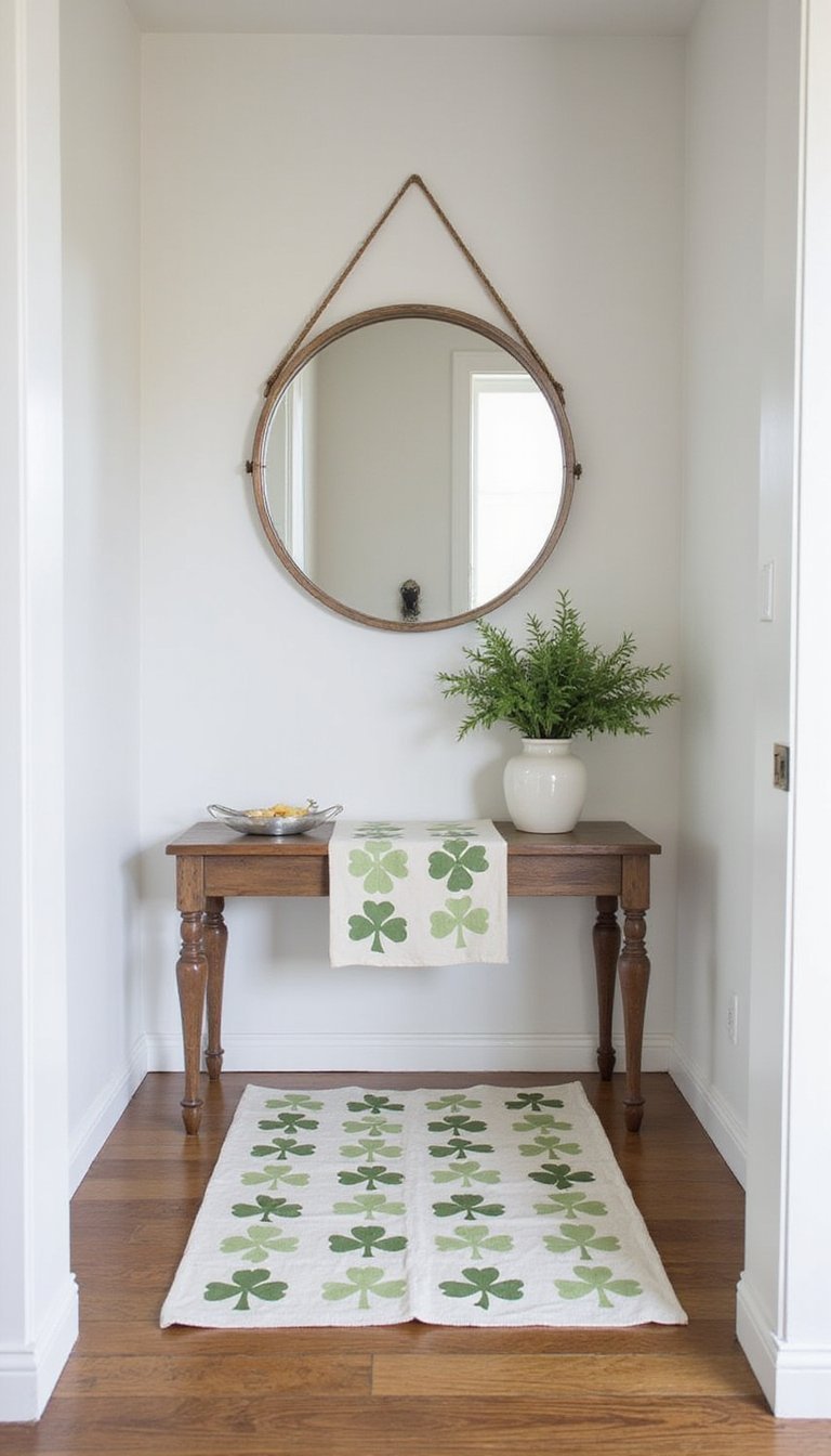 Stenciled runner for a narrow entry or hall table