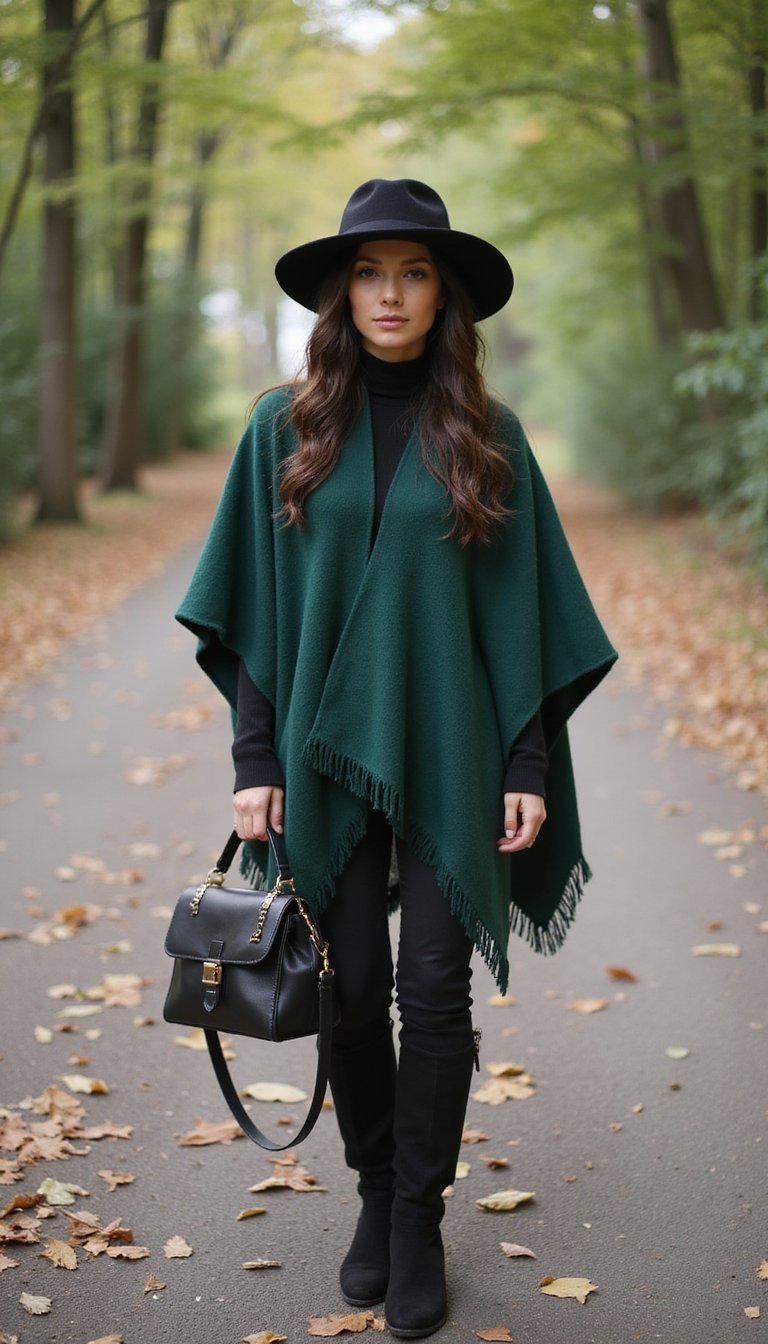 Cozy Poncho and Slim Pants