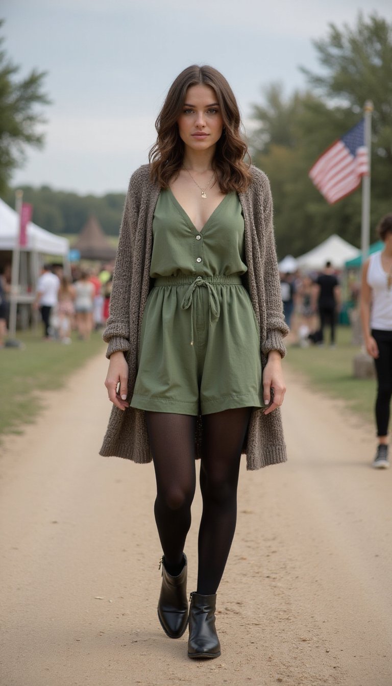 Playful Romper with Tights