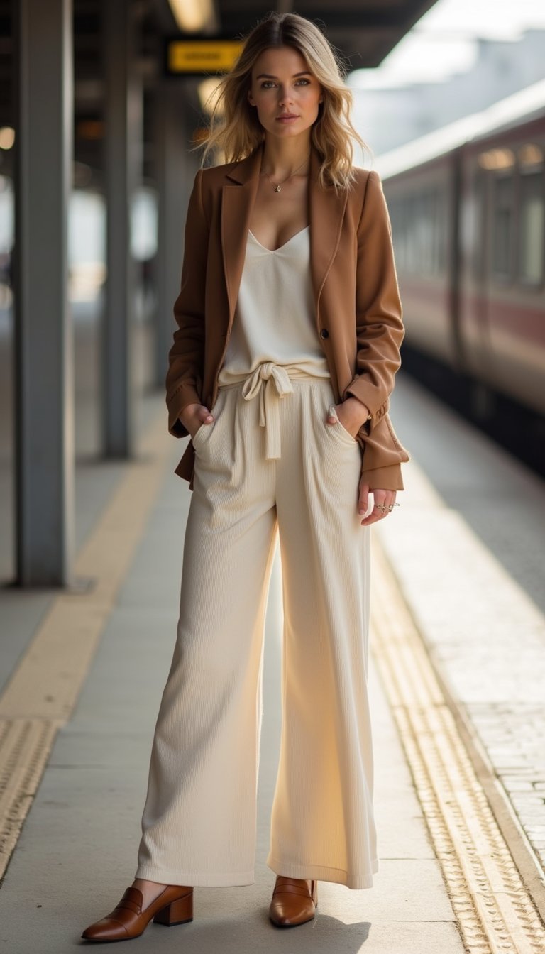 Soft Tailoring with Knit Pants