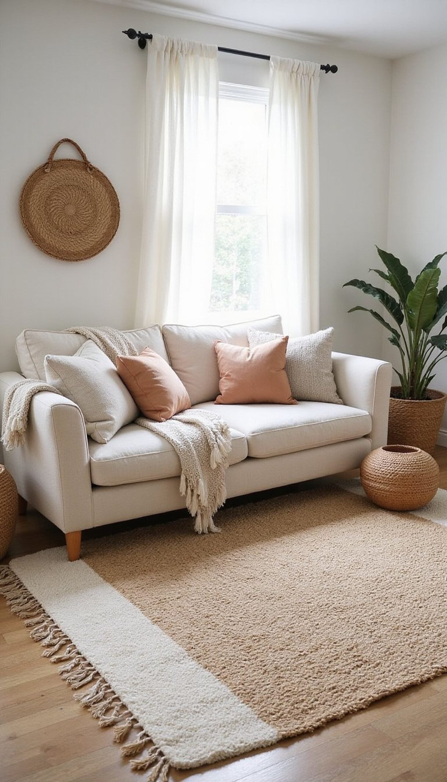 Layered neutrals with tactile textures for cozy vibes