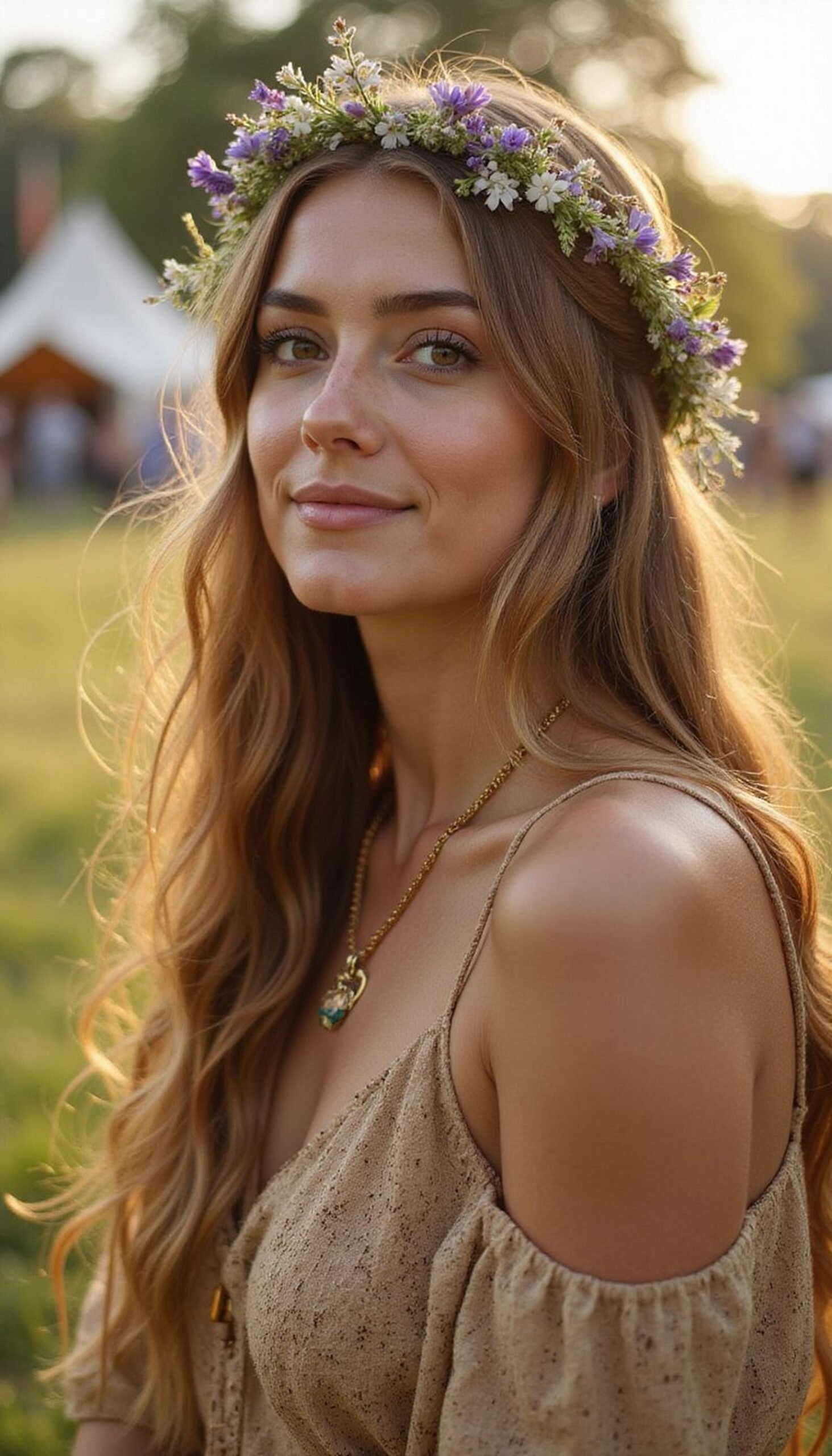Braided Crown Laced With Wildflower Tucks