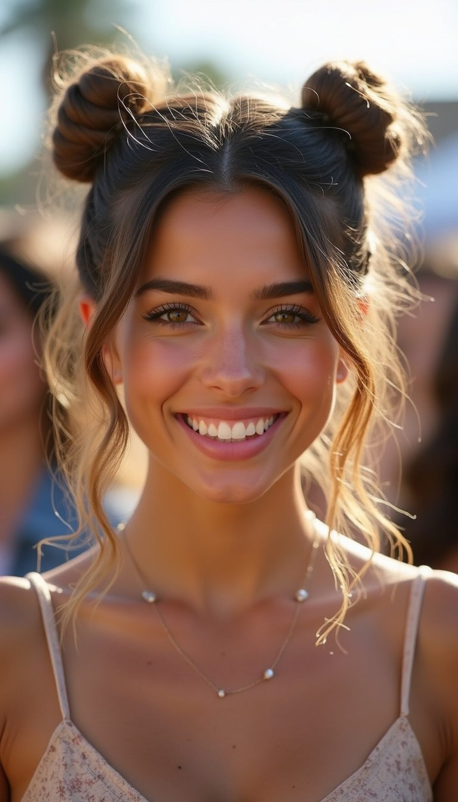 Double Space Buns With Braided Side Detail