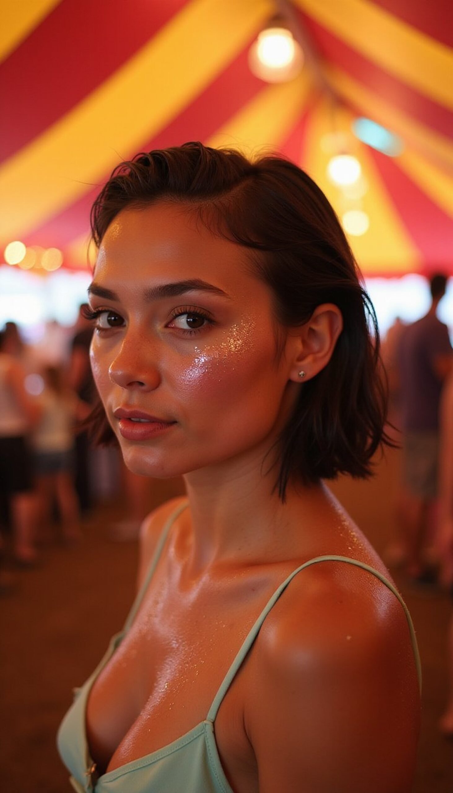 Slicked Back Wet Look With Sparkle Accents