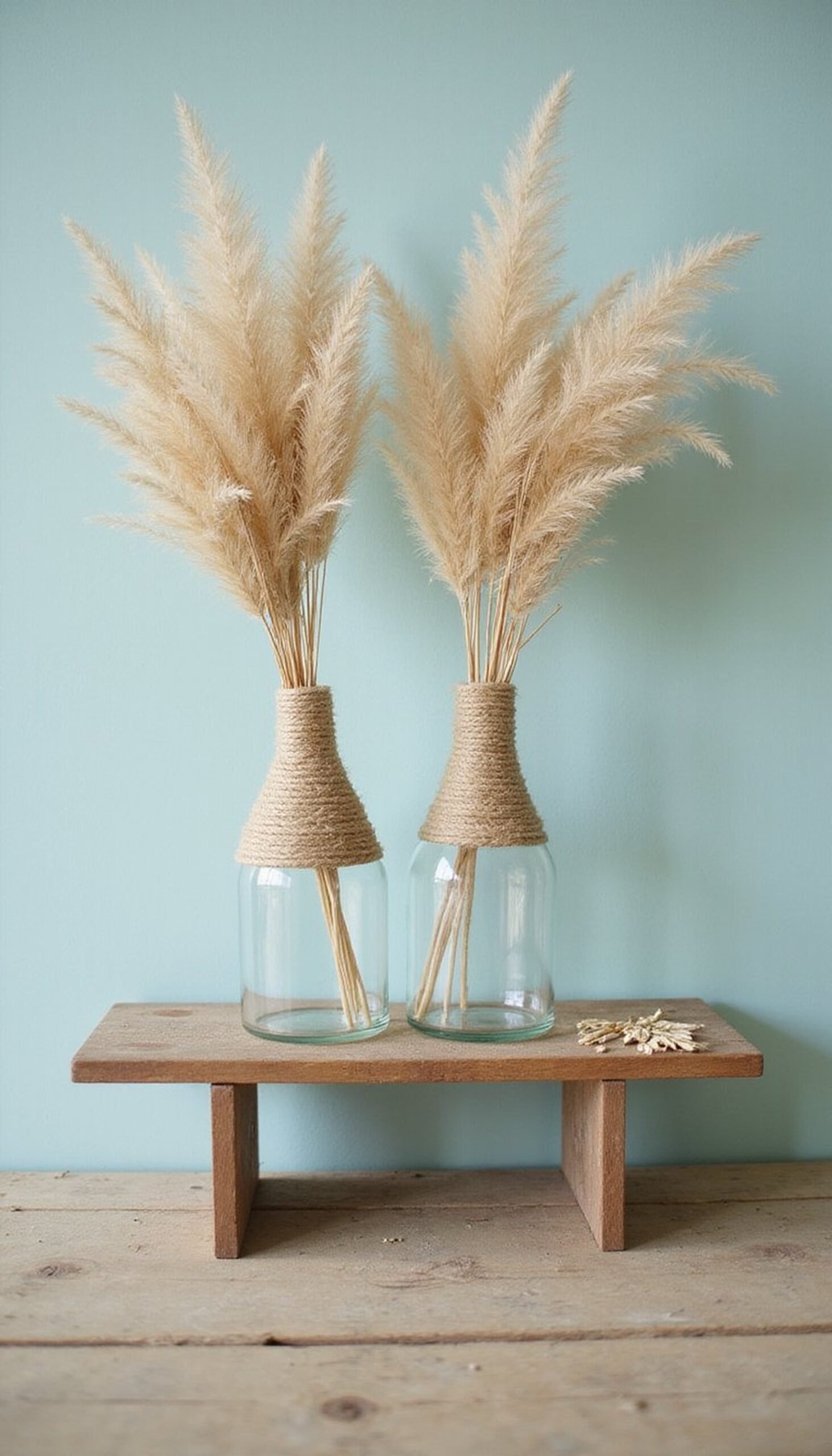 Rope-wrapped vases for texture and easy breezy style