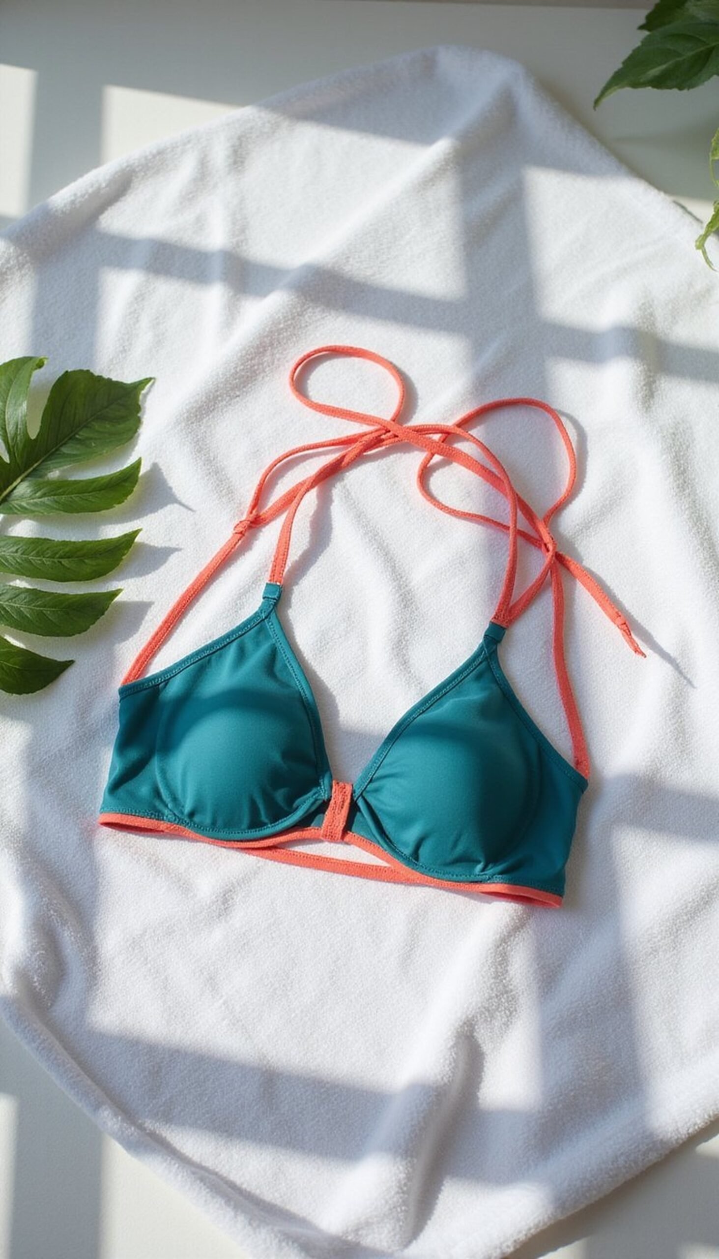 Bandeau-to-halter swim top conversion idea