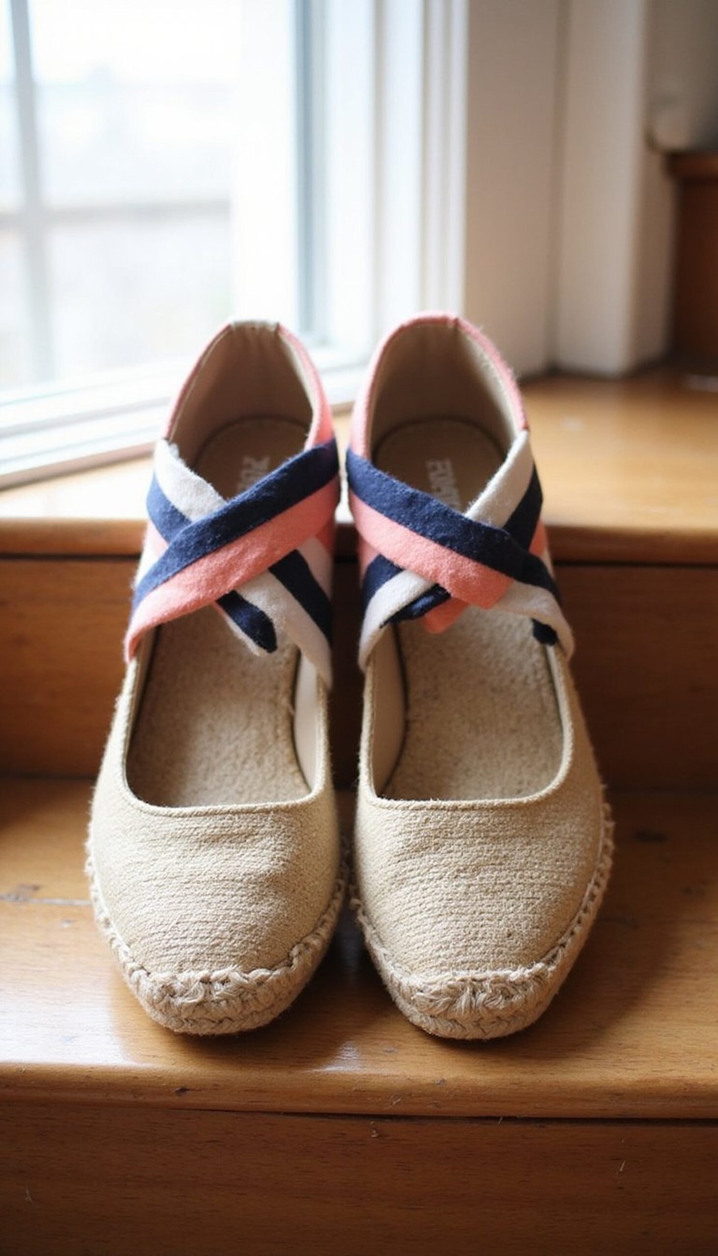 Espadrille DIY: wrap ribbon around store-bought soles