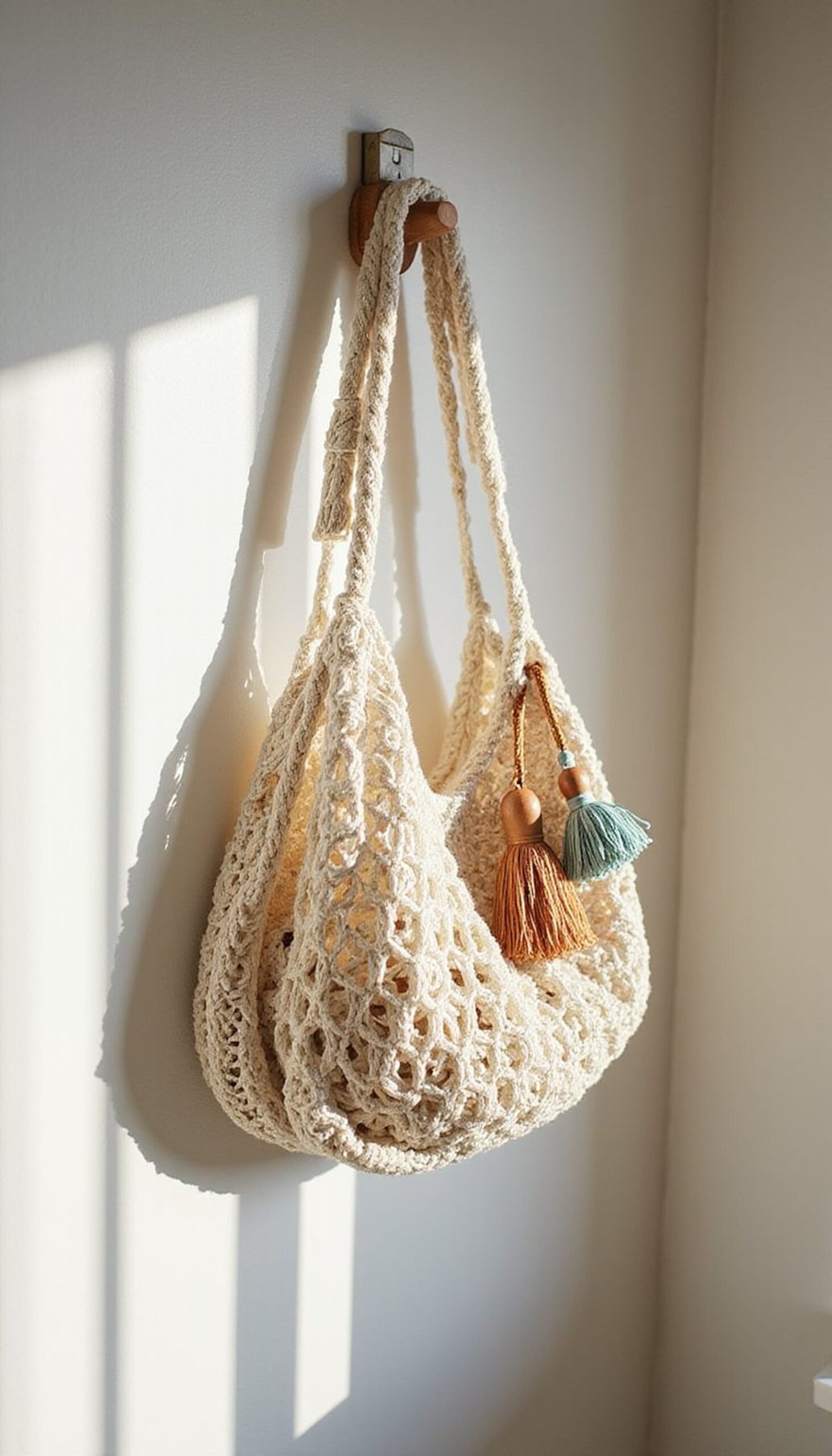 Mesh market tote to carry beach essentials