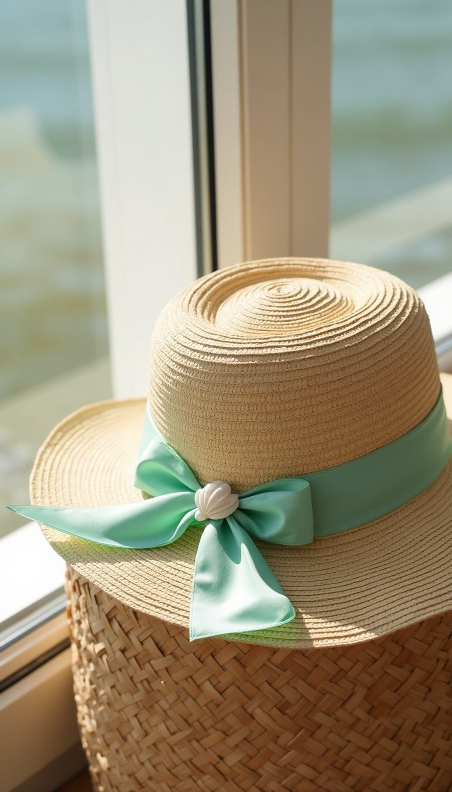 Straw hat personalization: ribbons and pins idea