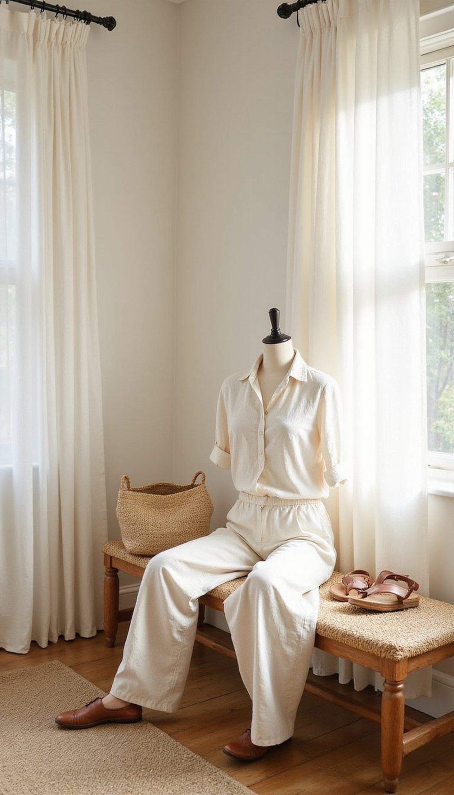 All-linen summer outfit for breezy days