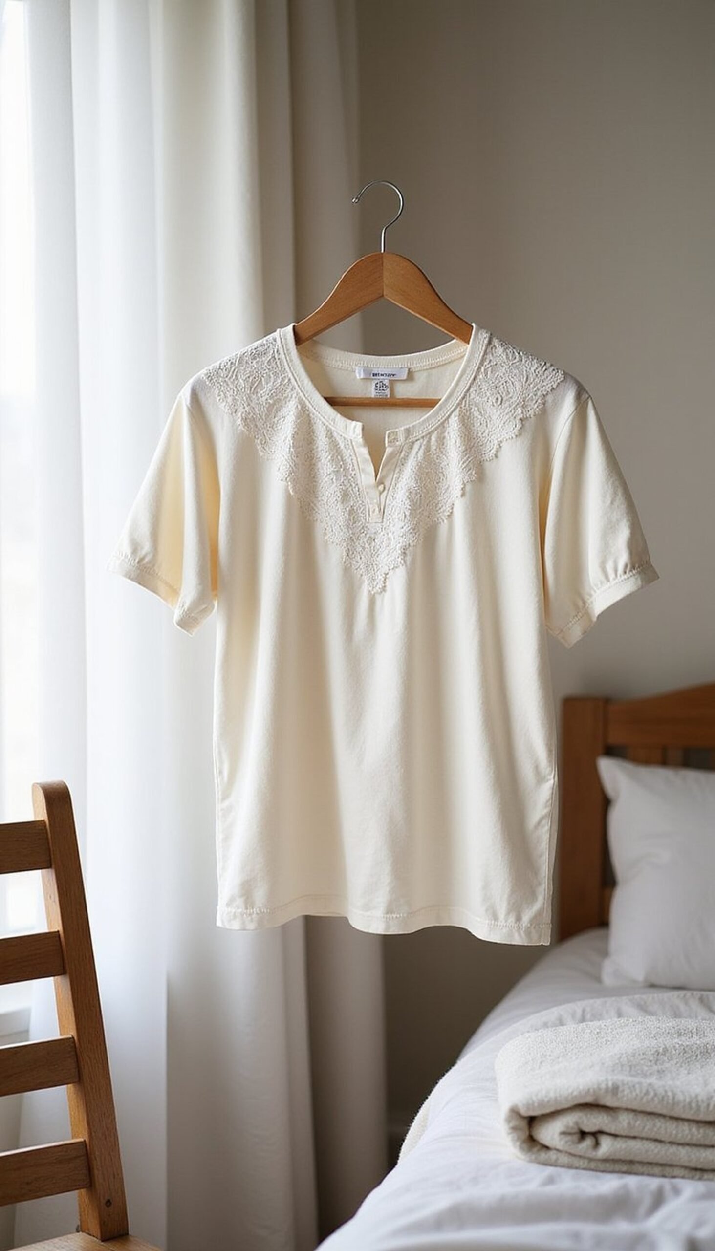 Repurposed Neckline: Lace Yoke Tee Upgrade