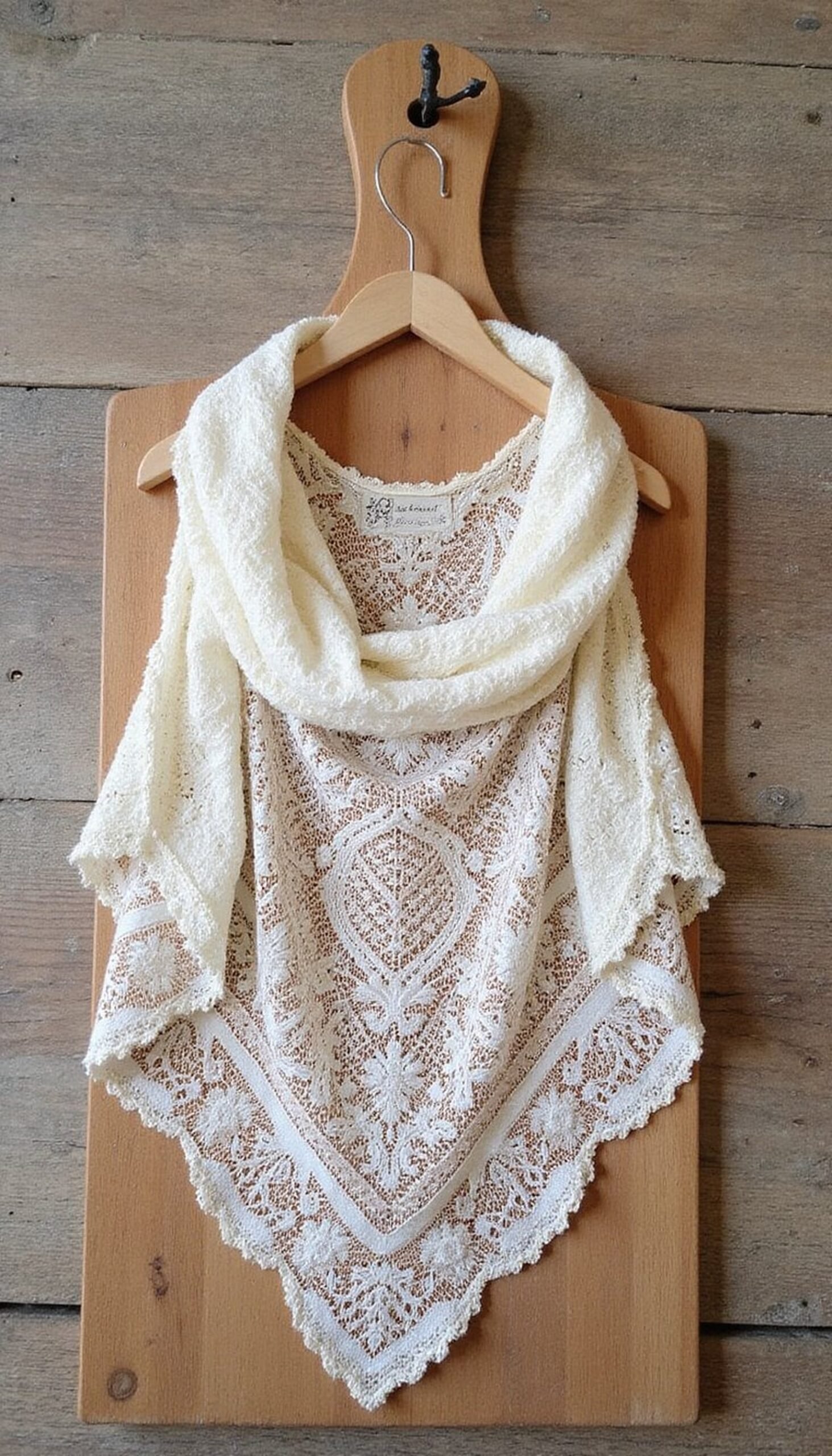Boho capelet from lace tablecloth or shawl