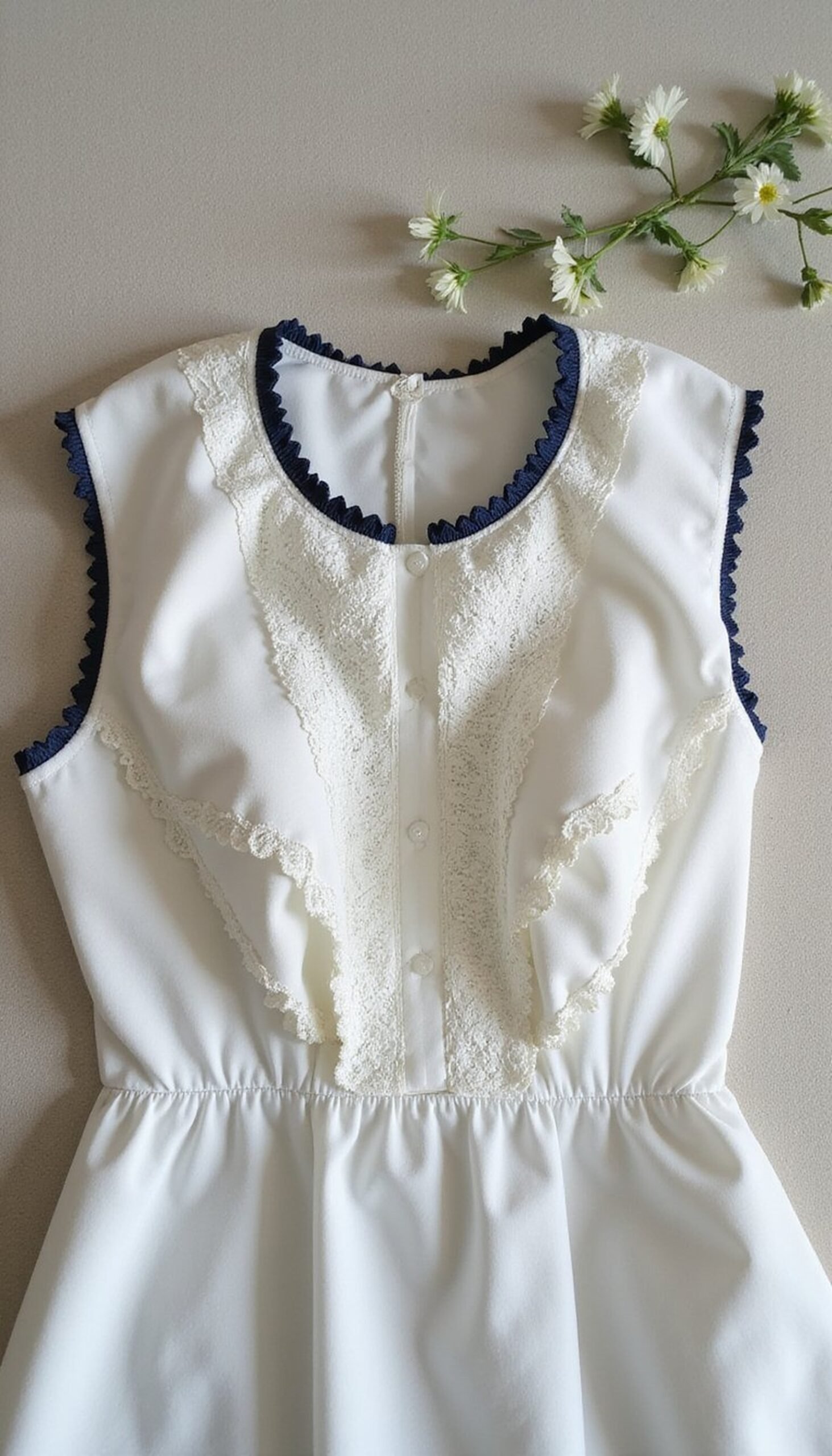 Statement collar: detachable lace or ruffle piece