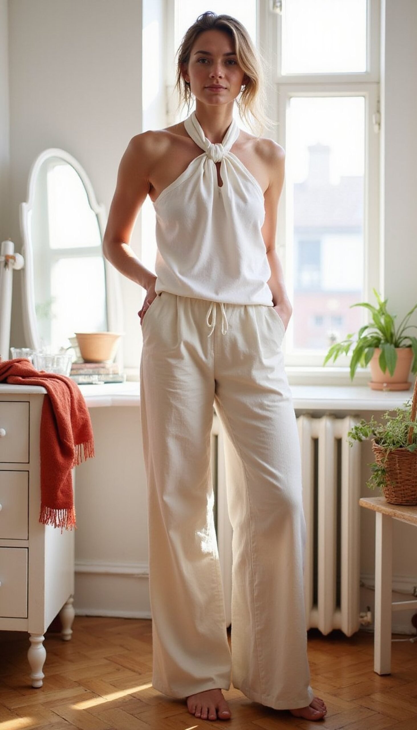 Halter from a tee: quick knot and twist trick