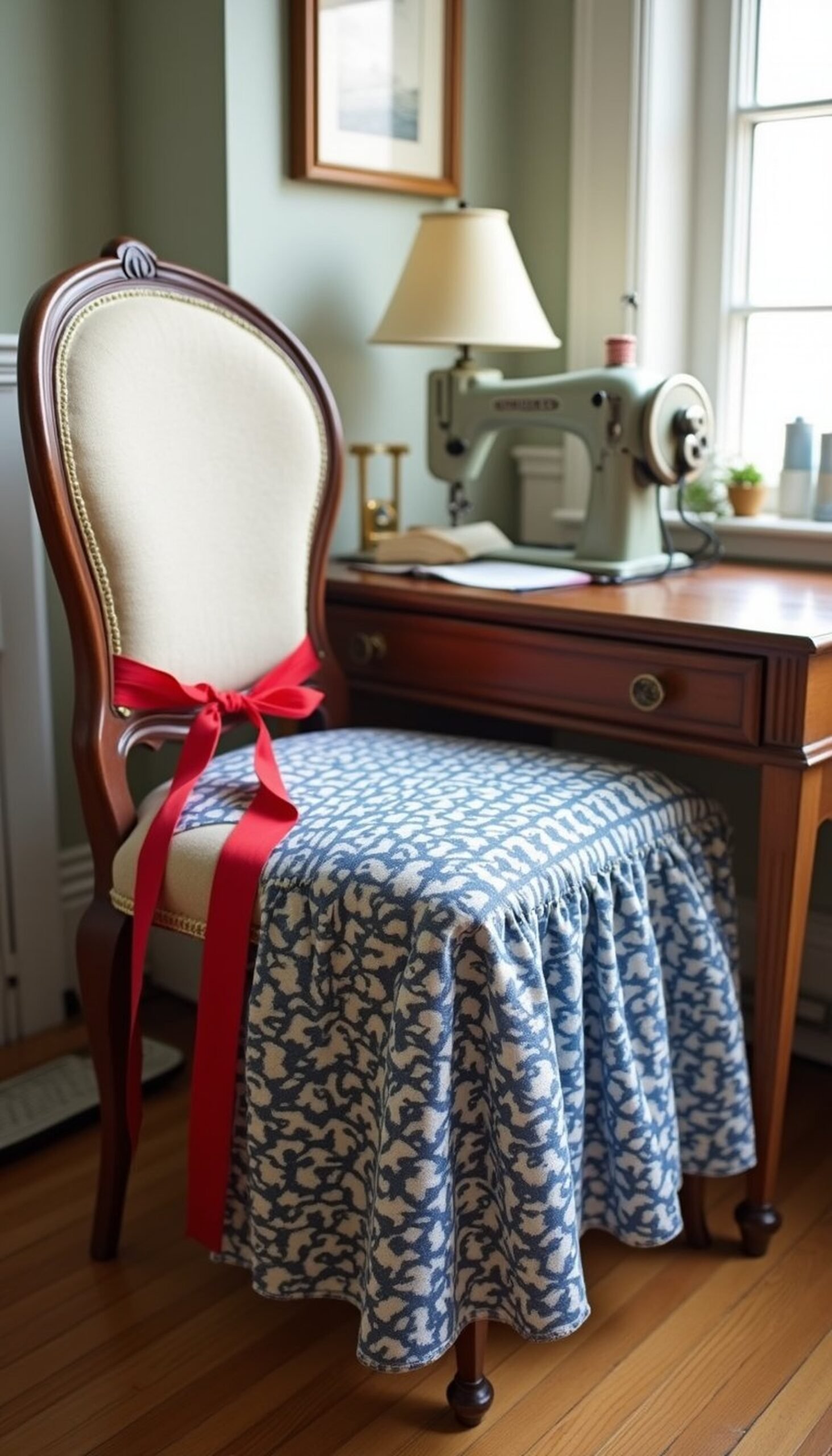 Reworked midi skirt from an old curtain panel