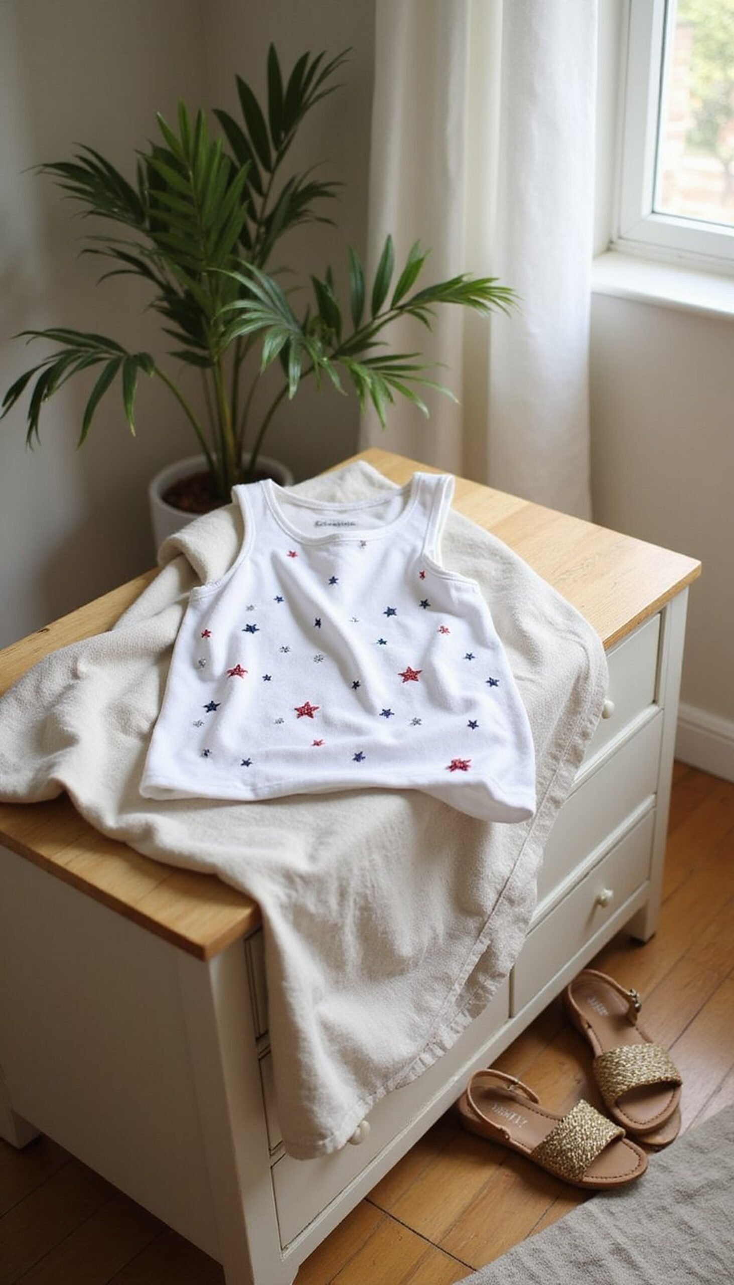 Sequin star tank for a subtle backyard sparkle